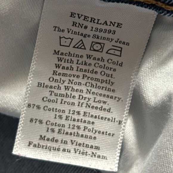 Everlane Exposed BUTTON FLY Raw Hem Skinny Ankle Jeans Women's Size 27 - Picture 10 of 10